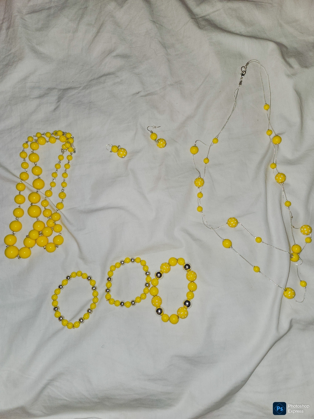 Yellow Beaded Bracelet 6 Piece Set